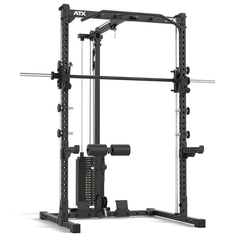 ATX® Half Rack-Komplettset 510 mit Latzug-Steckgewichte und Multipresse - Höhe 196 cm