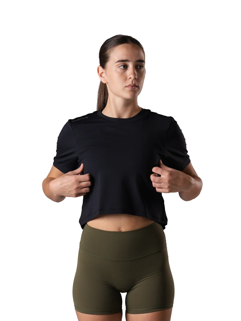 Power Lift Cropped T-Shirt | Schwarz